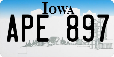 IA license plate APE897