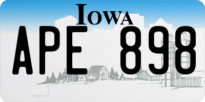 IA license plate APE898