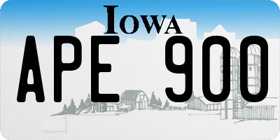 IA license plate APE900
