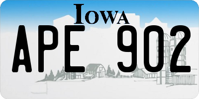 IA license plate APE902