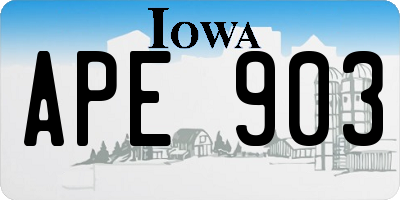 IA license plate APE903
