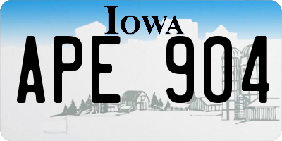 IA license plate APE904
