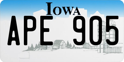 IA license plate APE905