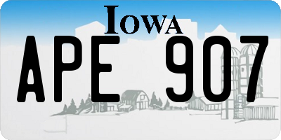 IA license plate APE907