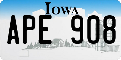 IA license plate APE908