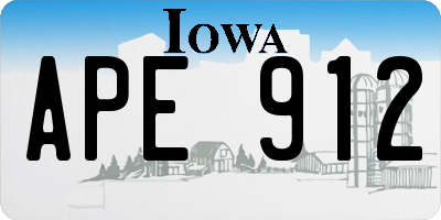 IA license plate APE912