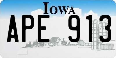 IA license plate APE913
