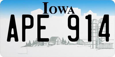IA license plate APE914