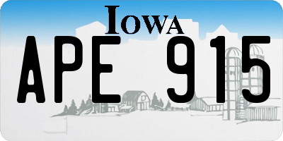IA license plate APE915