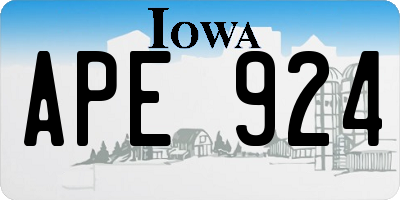 IA license plate APE924