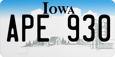 IA license plate APE930
