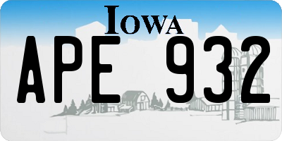 IA license plate APE932