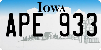 IA license plate APE933
