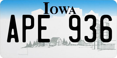 IA license plate APE936