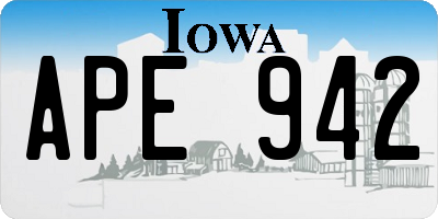 IA license plate APE942