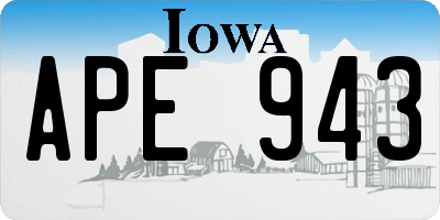 IA license plate APE943
