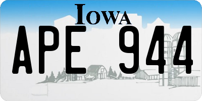 IA license plate APE944