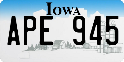 IA license plate APE945