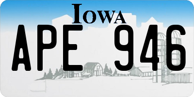 IA license plate APE946