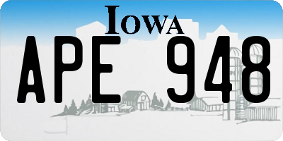 IA license plate APE948