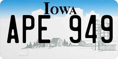 IA license plate APE949