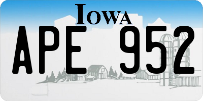 IA license plate APE952