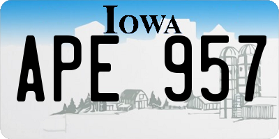 IA license plate APE957