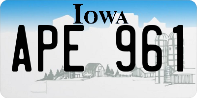 IA license plate APE961