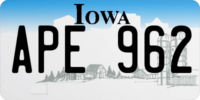 IA license plate APE962