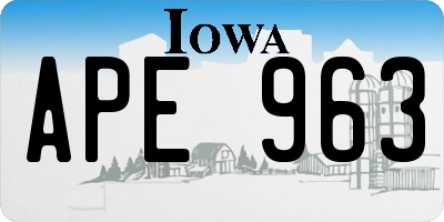 IA license plate APE963