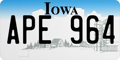 IA license plate APE964