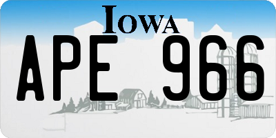 IA license plate APE966