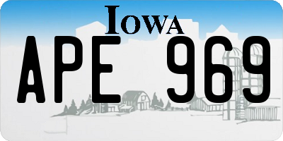 IA license plate APE969