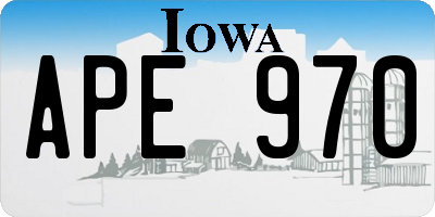IA license plate APE970