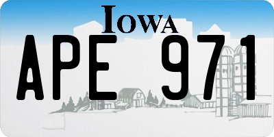 IA license plate APE971