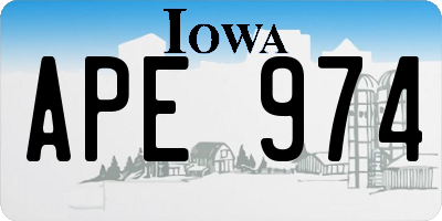 IA license plate APE974