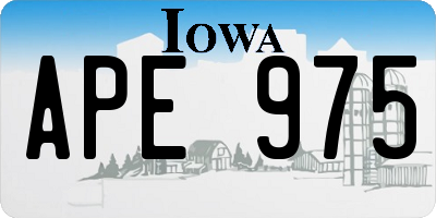 IA license plate APE975
