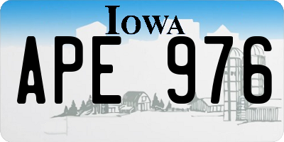 IA license plate APE976