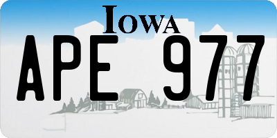 IA license plate APE977