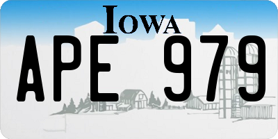 IA license plate APE979