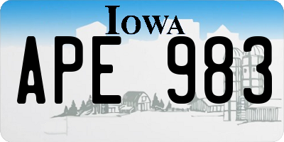 IA license plate APE983