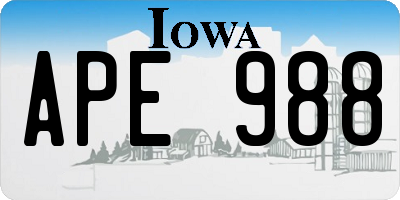 IA license plate APE988