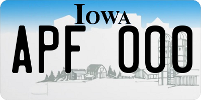IA license plate APF000