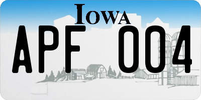 IA license plate APF004