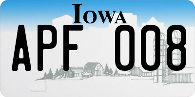 IA license plate APF008