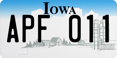 IA license plate APF011