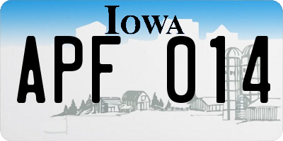 IA license plate APF014