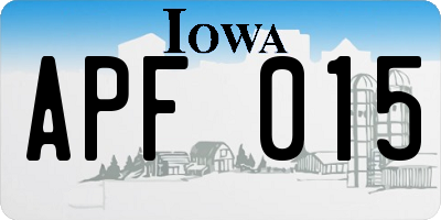 IA license plate APF015