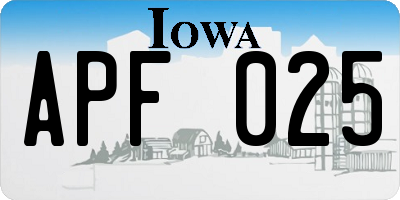 IA license plate APF025
