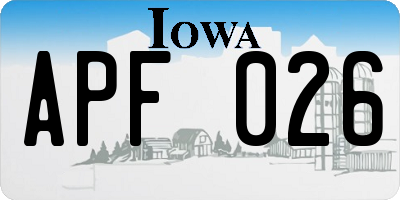 IA license plate APF026